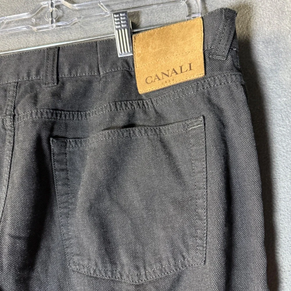 Canali 1934 Mens Charcoal Grey Birdseye Textured 5-Pocket Pants IT 58 US fit 38
